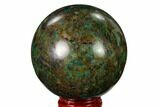 Polished Malachite & Chrysocolla Sphere - Peru #156469-1